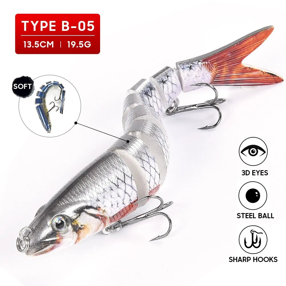 8-Segment Multi-Jointed Swimbait Fishing Lure