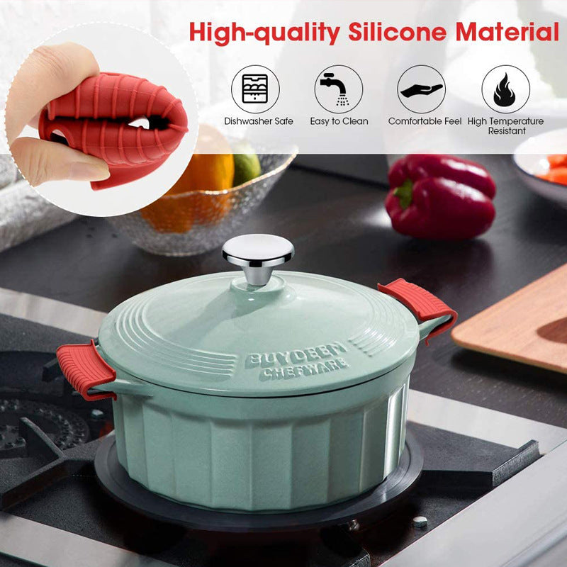 Silicone insulated pot handle sleeve set high-temperature resistant and anti slip pot ear clip anti scald hand clip