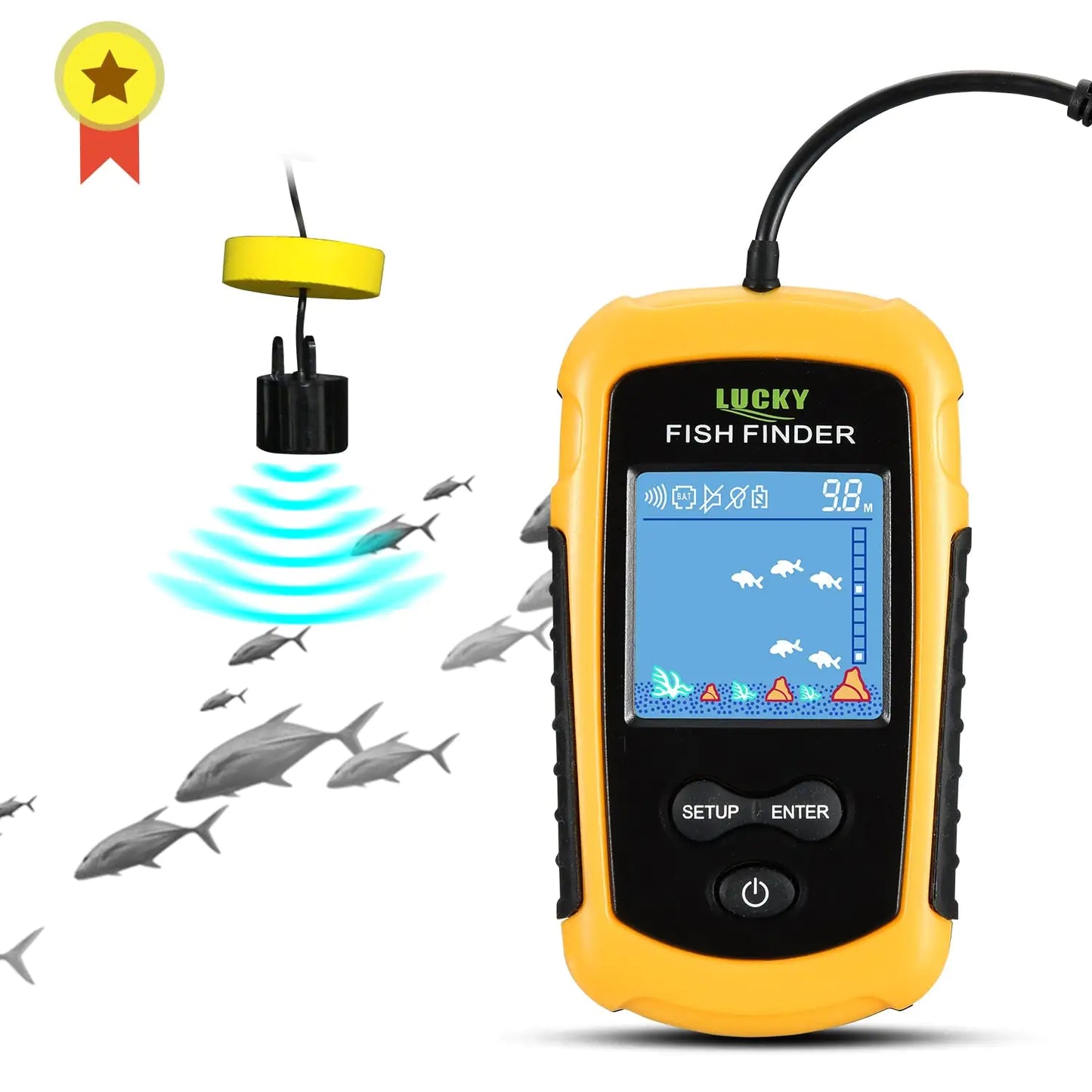 Portable Sonar Fish Finder FFC1108-1: 100M Range, Ideal for Lake and Sea Fishing