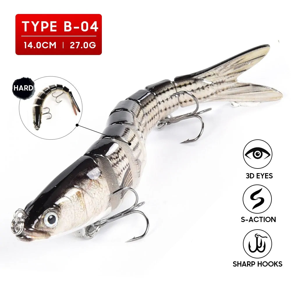 8-Segment Multi-Jointed Swimbait Fishing Lure