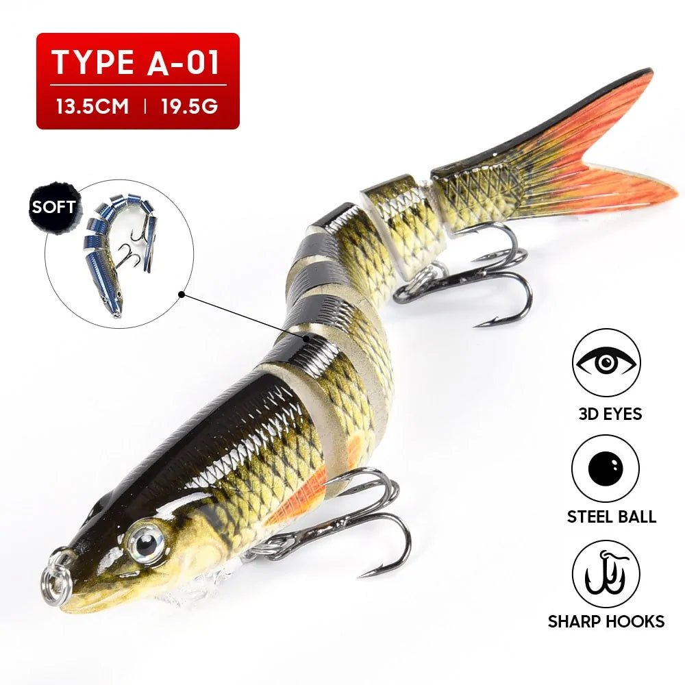 8-Segment Multi-Jointed Swimbait Fishing Lure